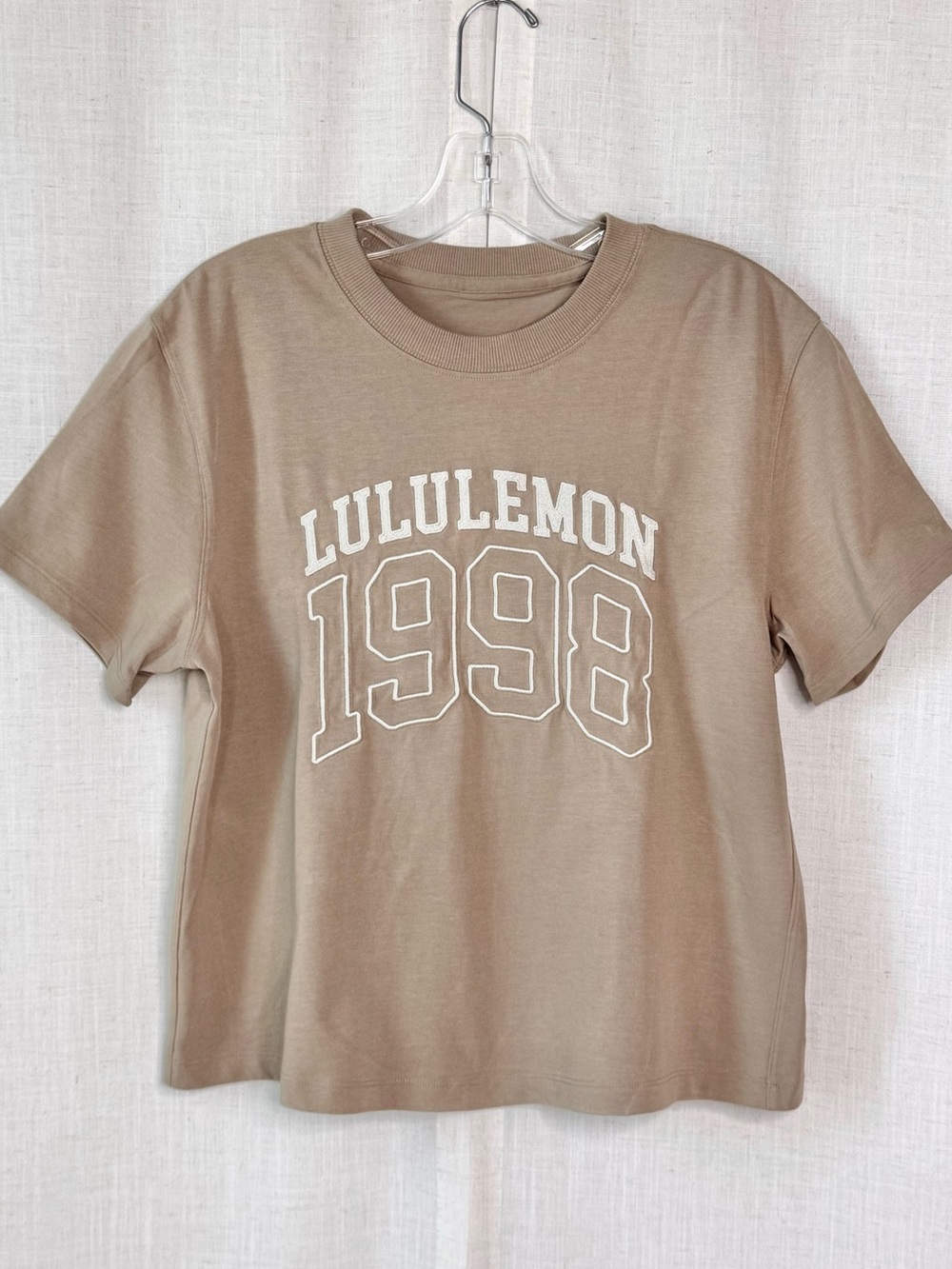 Lululemon Relaxed-Fit Cotton Jersey T-Shirt Graphic Sheer Oak Size 4 NWOT
